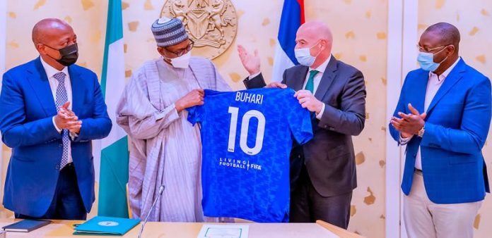 BUhari-FIFA-president FIFA, CAF Presidents Visit Buhari