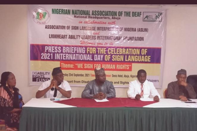 2021 International Day of Sign Language on Thursday, in Abuja. 2021 International Day of Sign Language on Thursday, in Abuja.