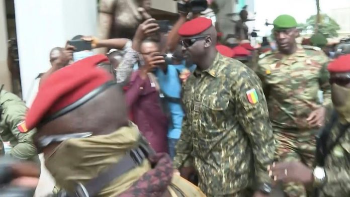 Colonel Mamady Doumbouya and his men