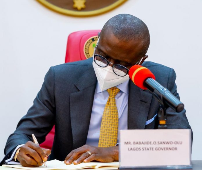 sanwo-olu-signs Lagos State Governor, Babajide Sanwó-Olu