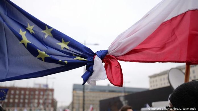 Poland & EU flag Poland & EU flag