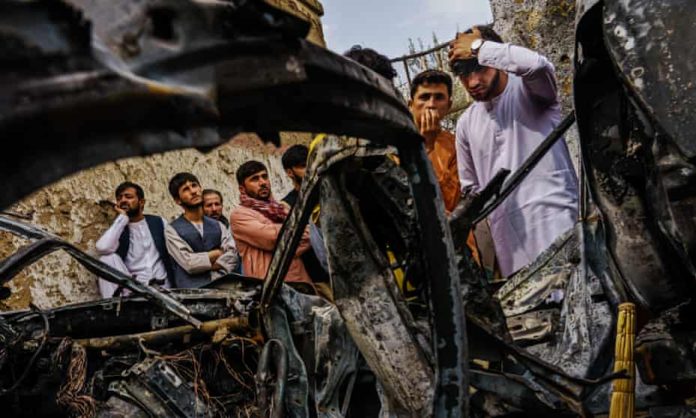 Afghan drone attack scene