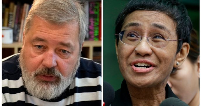  Journalists Maria Ressa and Dmitry Muratov  Journalists Maria Ressa and Dmitry Muratov