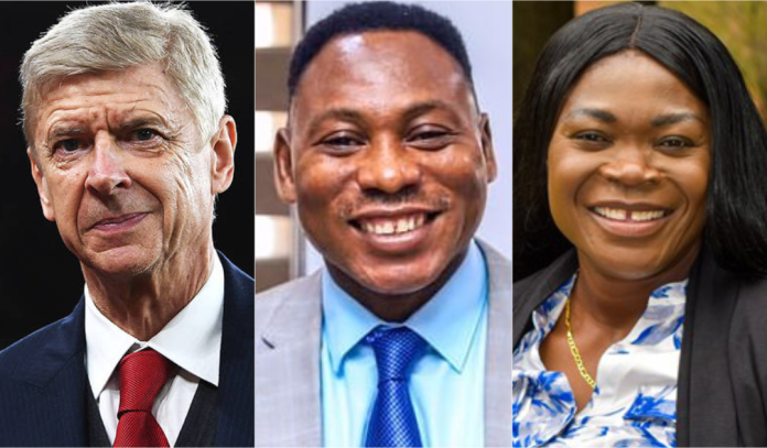 Arsene-Wenger-Daniel-Amokachi-and-Mercy-Akide Daniel Amokachi, Mercy Akide, Arsene Wenger