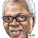 JP Clark: One Year After JP clark caricature