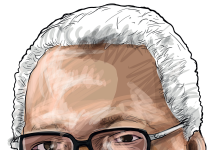 JP Clark: One Year After JP clark caricature