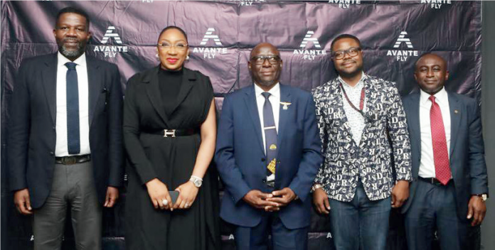 avante fly L-R: MD/CEO, Jewest Mobility, Mr Dikko Nwachukwu; AvanteFly’s Founder and CEO, Brian Okonkwo; former acting Director-General of NCAA ,Engr Benedict Adeleyika; MD/CEO, Ezuma Jet, Capt David Augustine and another participant at the launch of AvanteFly Mobile app recently in Mariott Hotel, Ikeja, Lagos.