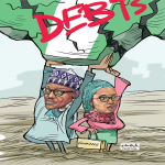2022 Budget: Sinking Deep in Miry Clay buhari & Minister of Finance, Budget and National Planning, Zainab Ahmed. caricature