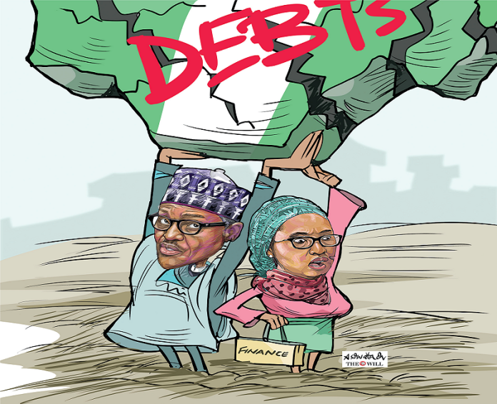 buhari & Minister of Finance, Budget and National Planning, Zainab Ahmed. caricature buhari & Minister of Finance, Budget and National Planning, Zainab Ahmed. caricature