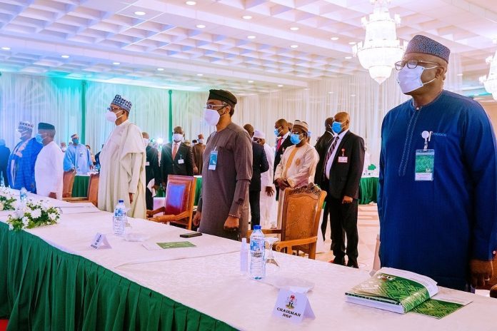 Buhari at meeting with ministers Buhari at meeting with ministers