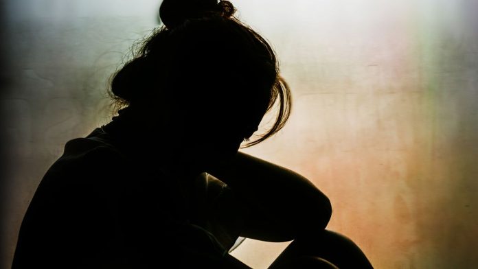 Depressed girl silhouette Depressed girl silhouette