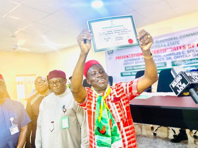 Professor-Soludo-And-Dr-Ibezim-Receives-Certificates-Of-Return.1 Governor-elect of Anambra State, Professor Charles Soludo