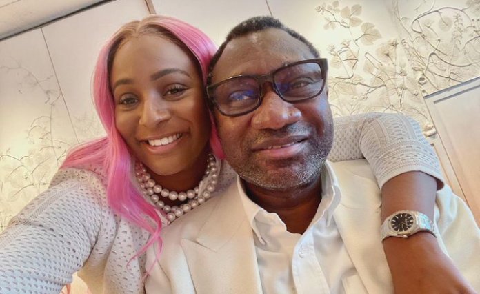 The Chairman of Zenon Petroleum and Gas Limited, Femi Otedola and his daughter, Florence, better known as DJ Cuppy