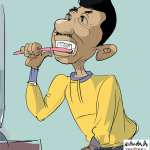 Mouth Odour: An Unlikely Cause Mouth odour caricature