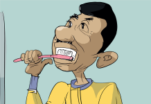 Mouth Odour: An Unlikely Cause Mouth odour caricature