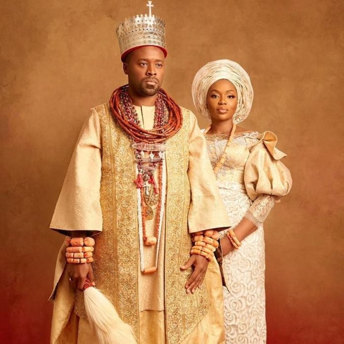 Tsola Emiko, the Olu of Warri, and Ivie Uhunoma and his wife,