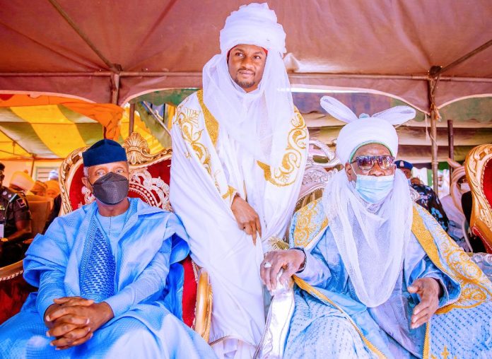 Buhari son Yusuf turbanned