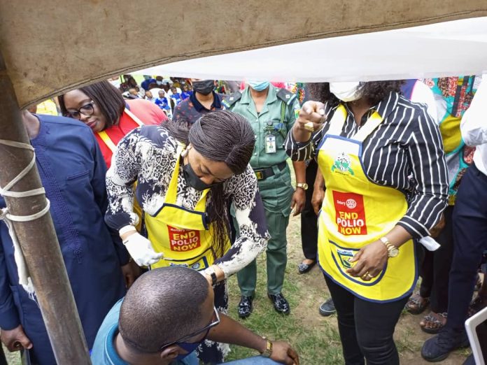Dr. Linda Ayade Flagging Off the Vaccination Exercise