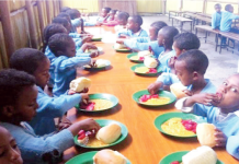 FG’s Faltering School Feeding Programme in Cross River  School kids eating
