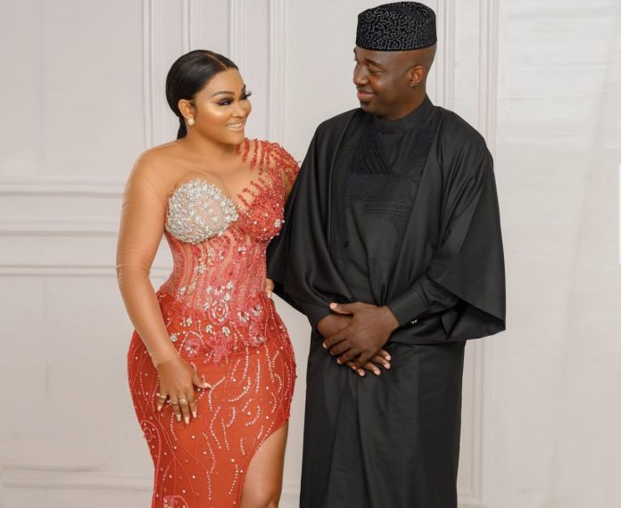 Mercy Aigbe and Kazim Adeoti