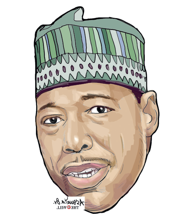 Borno State governor, Babagana ZulumCaricature - THEWILL NEWS MEDIA Borno State governor, Babagana ZulumCaricature