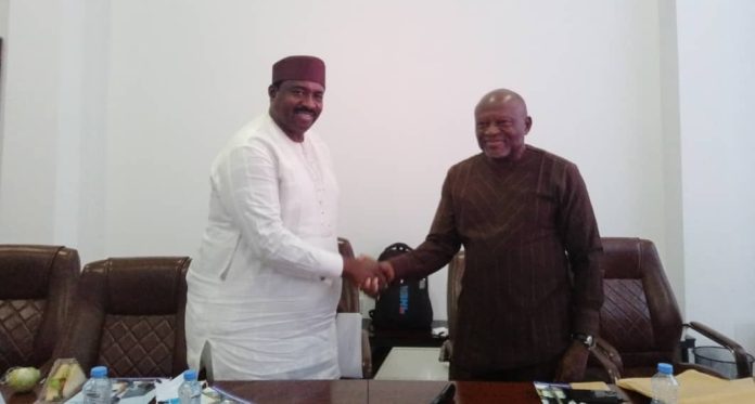 L-R: Capt. Chris Najomo, new director, Air transport regulations and his predecessor, retired group Capt, Oyo-Ita during the handover notes at NCAA Headquarters in Abuja Thursday. L-R: Capt. Chris Najomo, new director, Air transport regulations and his predecessor, retired group Capt, Oyo-Ita during the handover notes at NCAA Headquarters in Abuja Thursday.