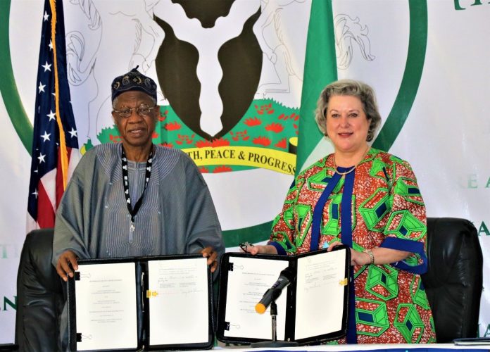 Lai Mohammed & US Ambassador to Nigeria, Mary Bethlonard