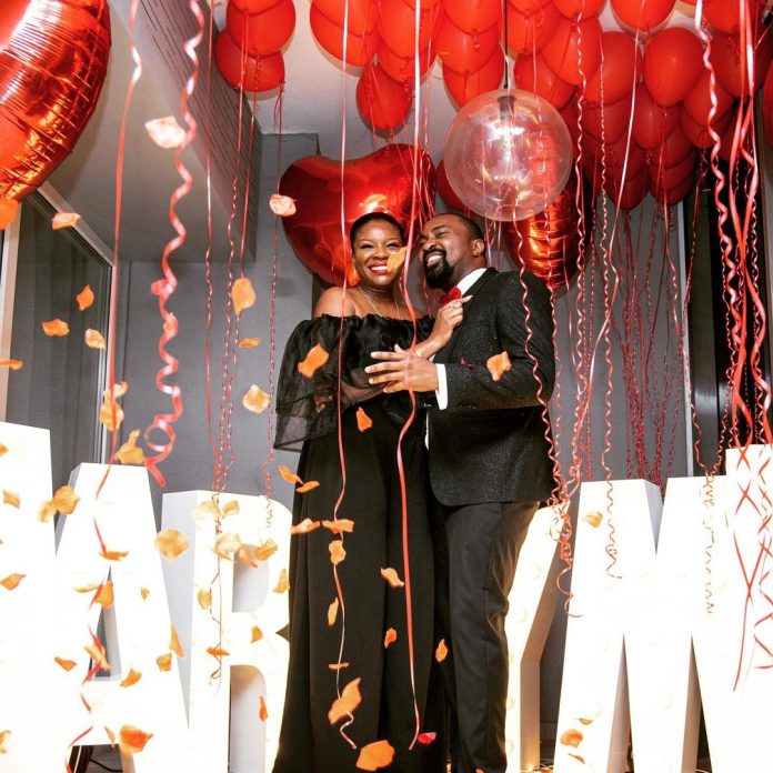 Kemi Adetiba and fiancé Oscar Heman-Ackah