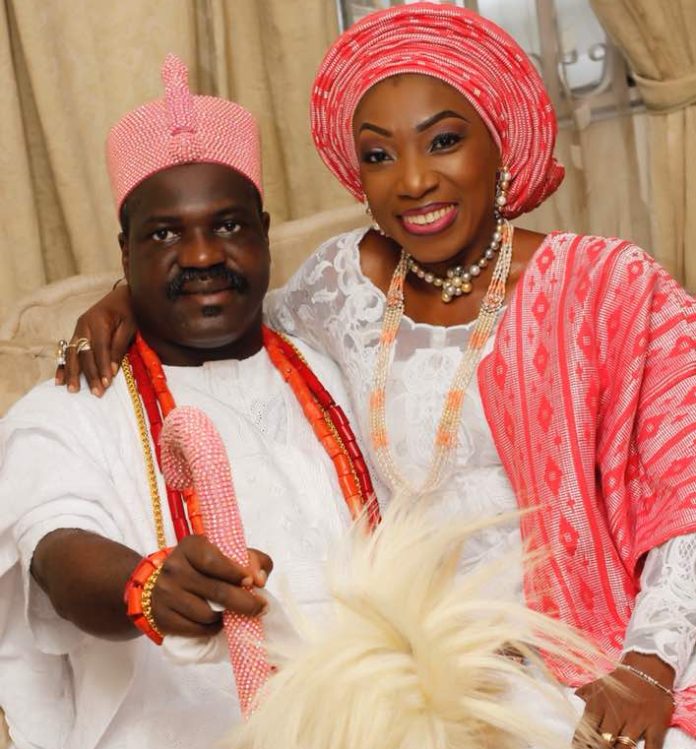Oba Francis Alao, the Olugbon of Orile Igbon in Oyo state and his delectable wife,Olori Sola Alao Oba Francis Alao, the Olugbon of Orile Igbon in Oyo state and his delectable wife,Olori Sola Alao