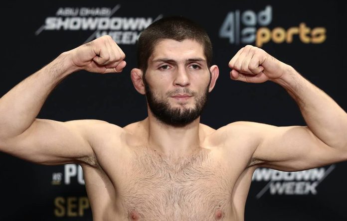 Official weigh-in ceremony for UFC lightweight fighters Nurmagomedov and Poirier Nurmagomedov