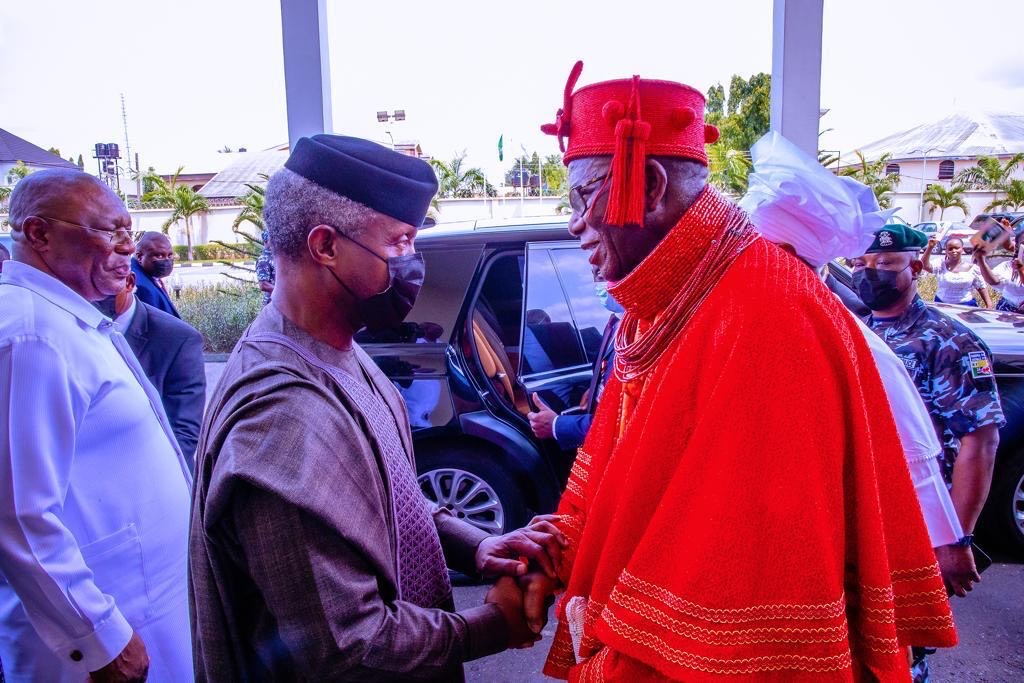 Osinbajo/Ovie of Uvwie Kingdom, HRM Dr. Emmanuel Ekemejewan Sideso - THEWILL NEWS MEDIA Osinbajo