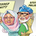 Constitution Review/Amendment: Advocates Intensify Lobby For Inclusion Of State Police, Gender Parity Aisha Buhari/ Akeredolu caricature