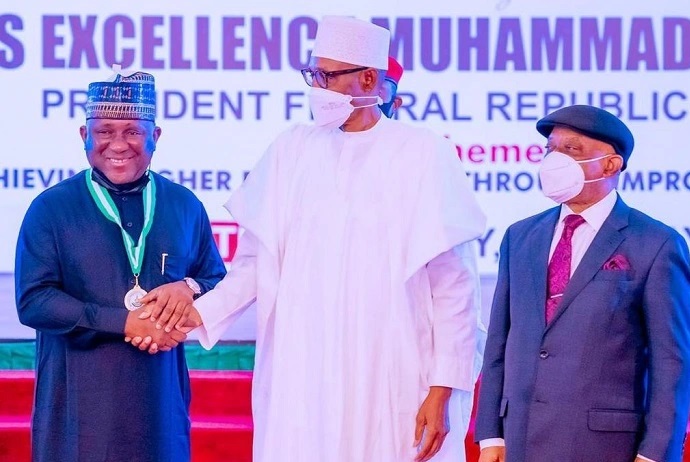 Buhari Confers Onyema, Adenuga, Others With NPOM Buhari Confers Onyema, Adenuga, Others With NPOM