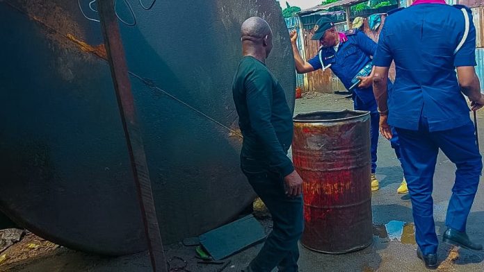 NSCDC Illegal Oil Storage Site NSCDC Illegal Oil Storage Site