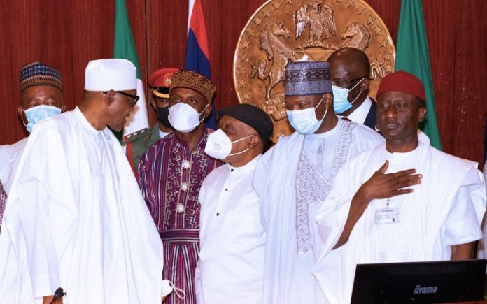 PRESIDENT BUHARI MEETS OUT MINISTERS PRESIDENT BUHARI MEETS OUT MINISTERS