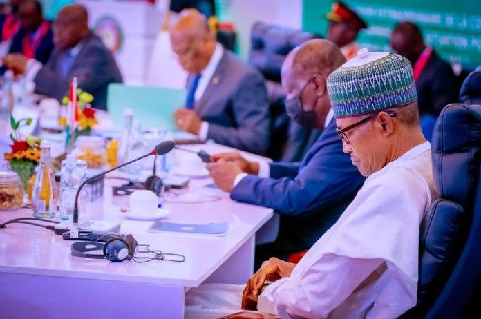 Buhari at 6th Extraordinary Session of the Authority of Heads of State