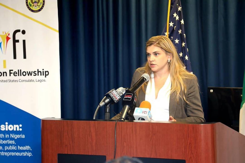 CYFI Mentor Briana Olson delivering remarks during the graduation ceremony (1) - THEWILL NEWS MEDIA