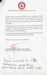 Akwa Ibom Senator Bassey Akpan Resigns From PDP