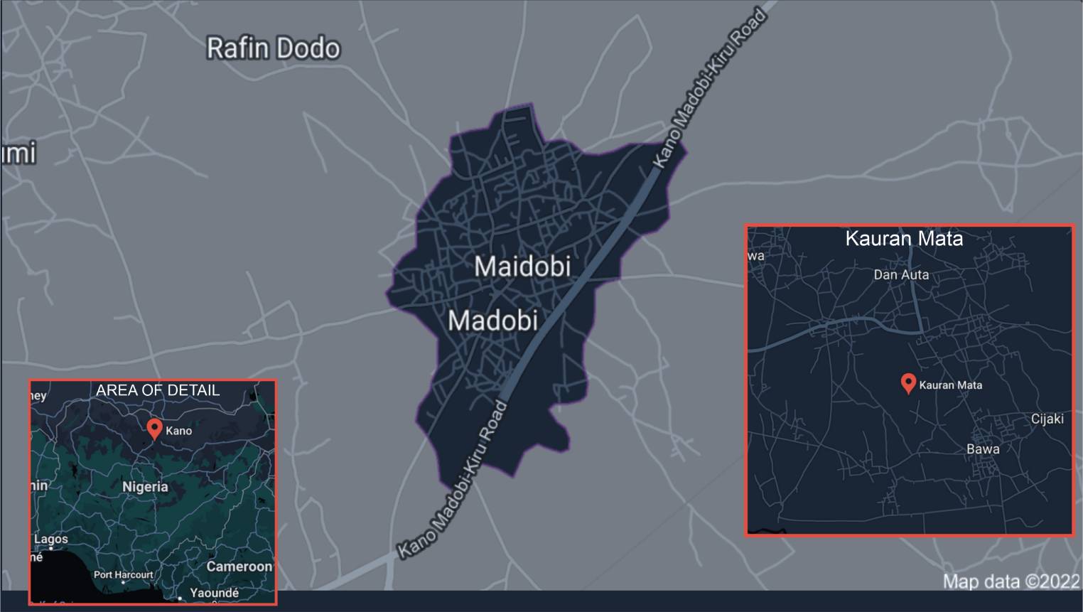 Madobi and Kauran mata map - THEWILL NEWS MEDIA