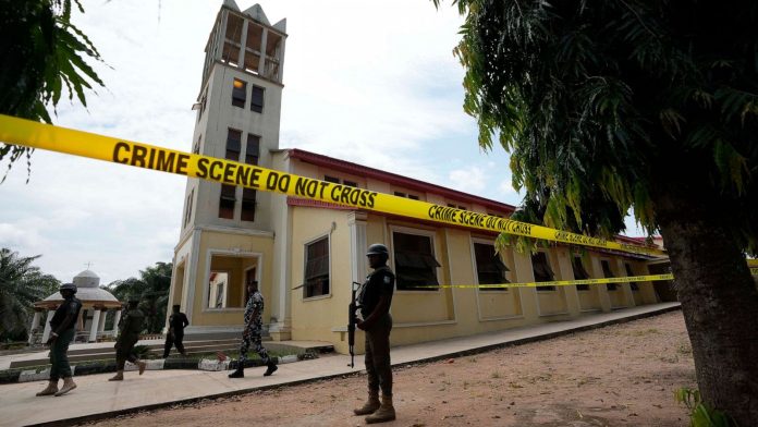 St. Francis Catholic Church following an attack in Owo, Nigeria, June 5, 2022.