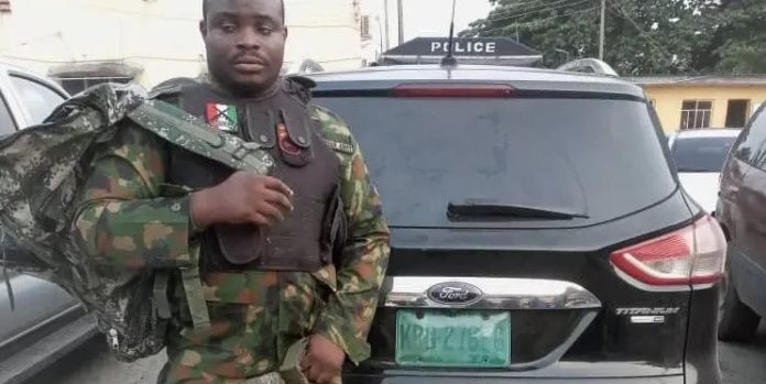 Fake Army Captain Arrested For Armed Robbery In Lagos Fake Army Captain Arrested For Armed Robbery In Lagos