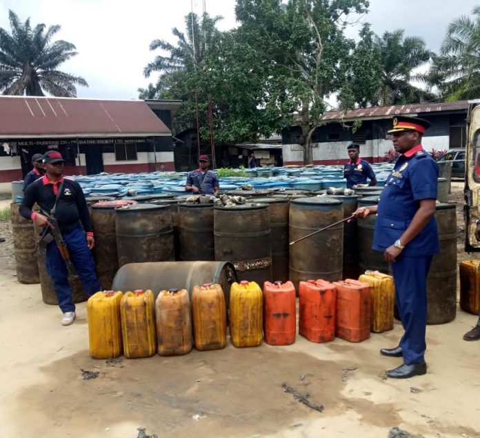 NSCDC Seizes 16,000 Litres Of PMS From Cross River Oil Thieves, Fraudulent Dealers