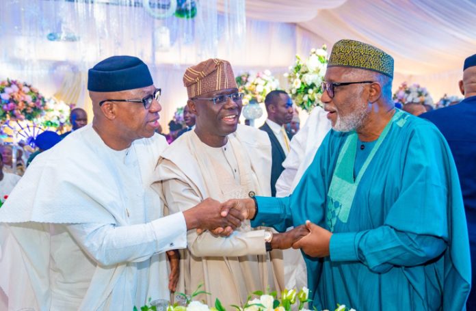 L-R - Governor Dapo Abiodun, Governor Babajide Sanwo-Olu, Governor Rotimi Akeredolu