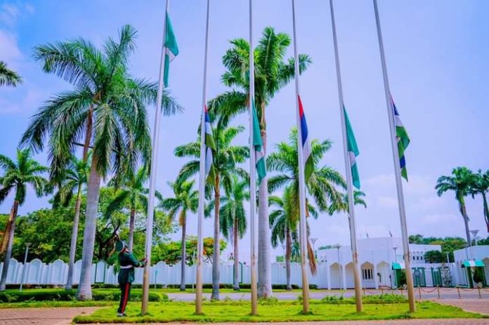 Nigeria flag Half Mast