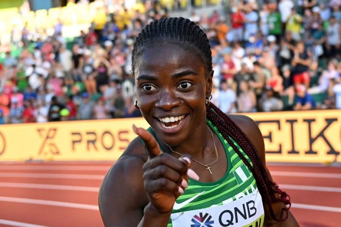 Tobi Amusan excited Tobi Amusan excited