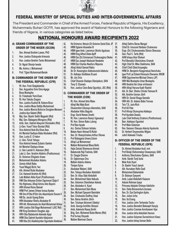 National-Honours - THEWILL NEWS MEDIA