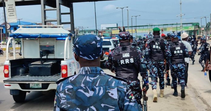 Police at Lekki Toll Gate Police at Lekki Toll Gate