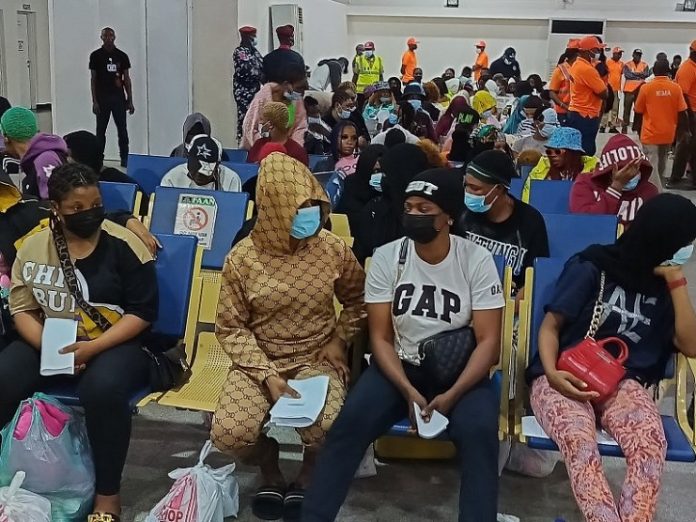 Some of the returnees on arrival