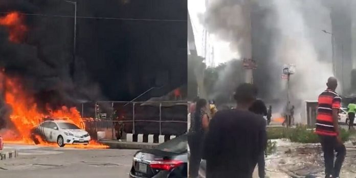 Fire rocks building in VI