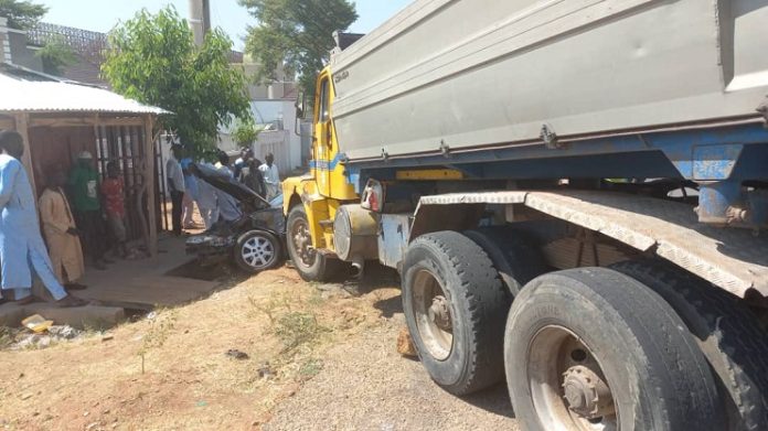 Truck rams into convoy